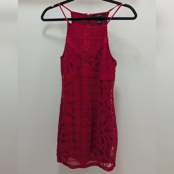Red Lace Mini Dress